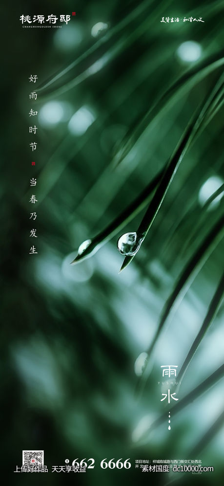 雨水谷雨惊蛰节气海报 - 源文件