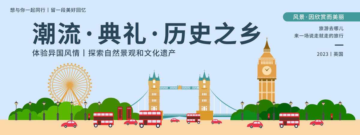 英国城市旅游背景板