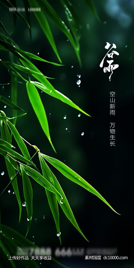 谷雨节气海报 - 源文件