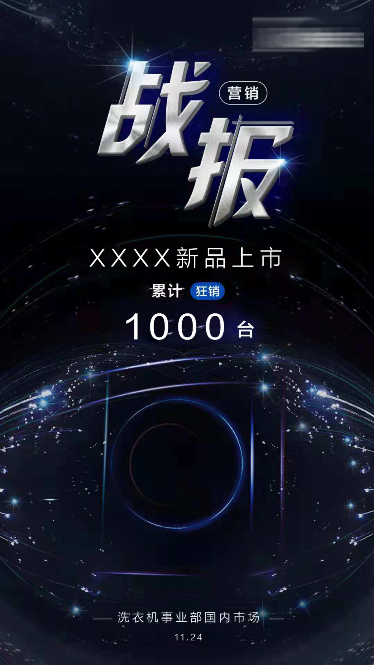 洗衣机销售战报