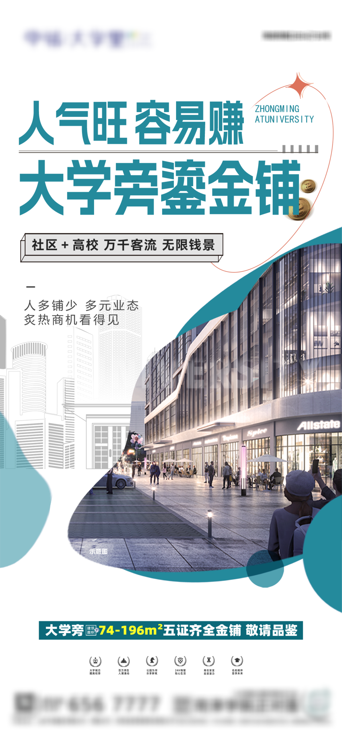 公寓 商铺 住宅 价值点 海报 单张 