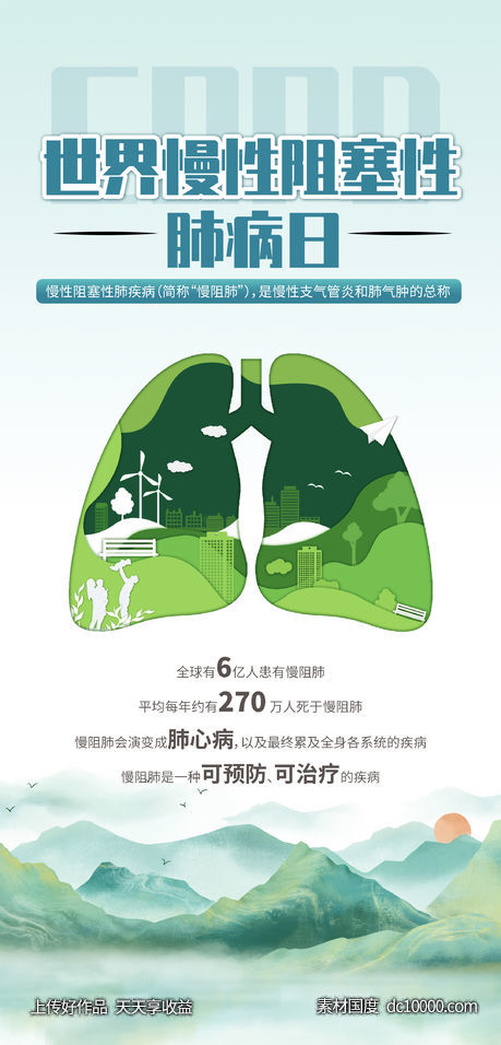 世界慢性阻塞性肺病日海报-源文件-素材国度dc10000.com