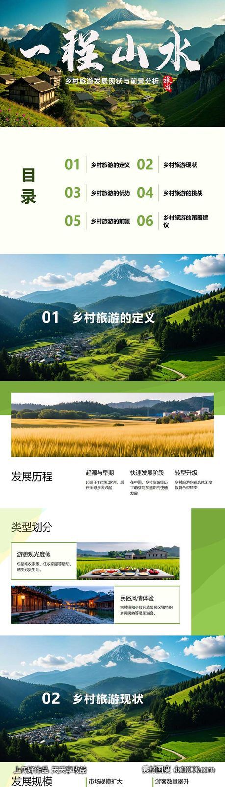 乡村旅游发展现状与前景分析PPT-源文件-素材国度dc10000.com