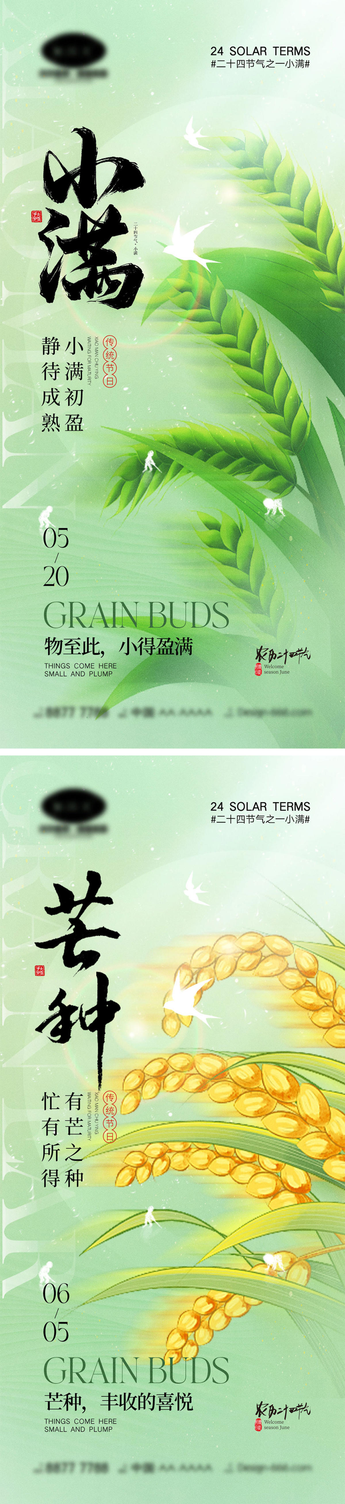 小满芒种节气海报