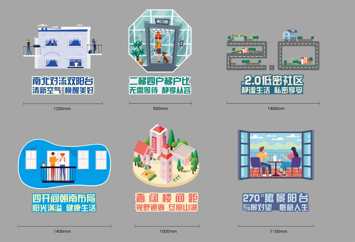 房地产 地贴 沙盘贴 插画