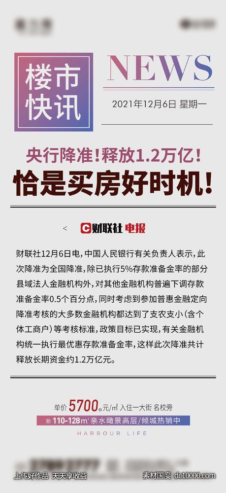 房地产政策利好楼市快讯推图-源文件-素材国度dc10000.com