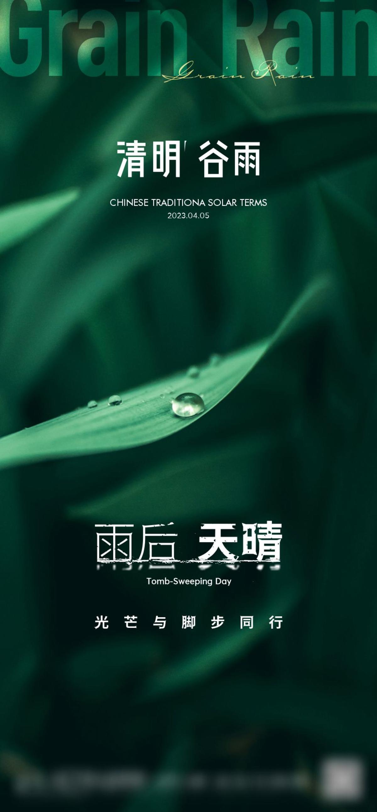 清明节谷雨24节气海报
