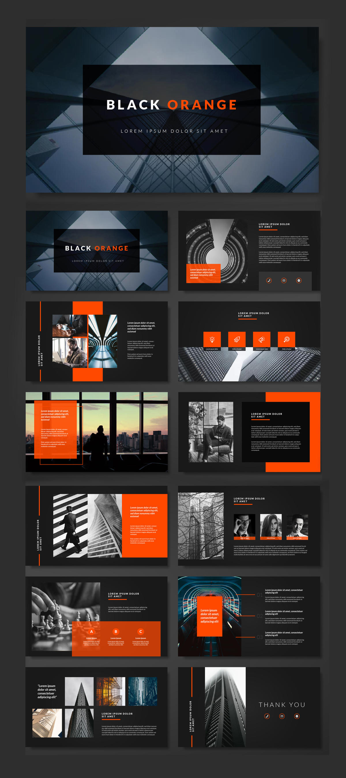 黑橙高级公司业务宣传PPT