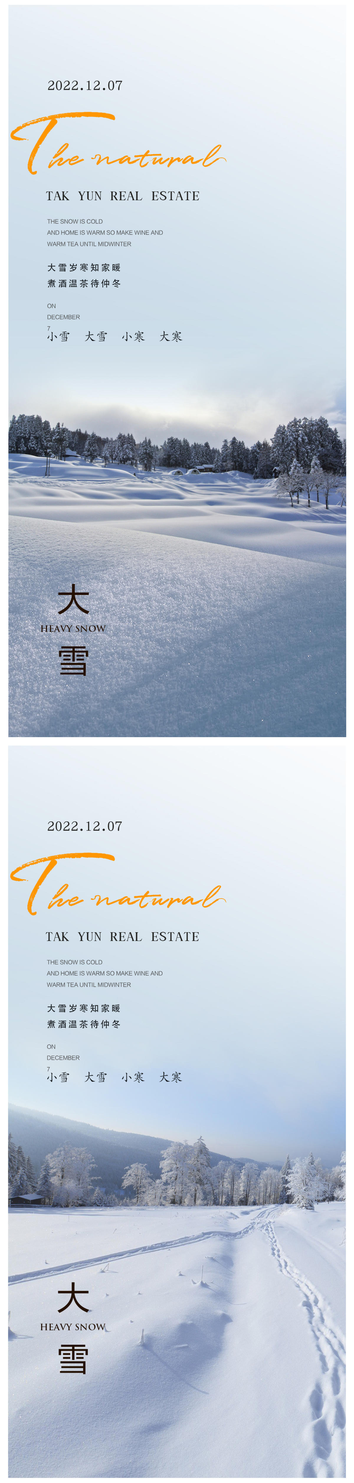 小雪冬至大雪小寒大寒海报
