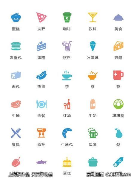 餐点icon-源文件-素材国度dc10000.com