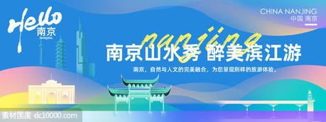 南京城市旅游背景板 - 源文件