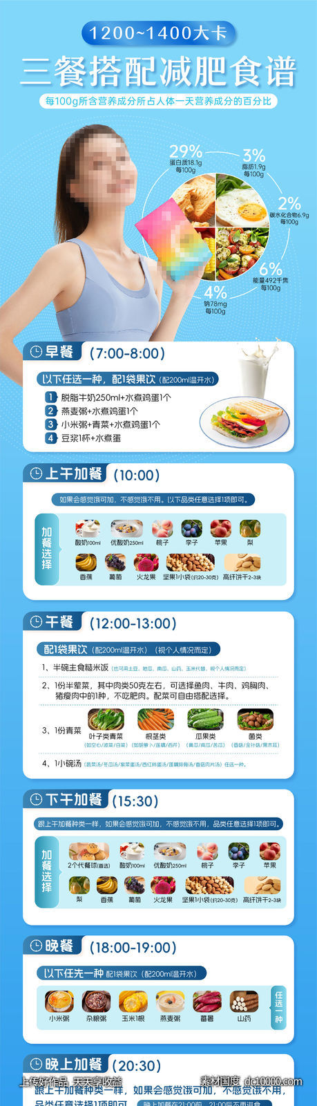 减肥瘦身食谱长图-源文件-素材国度dc10000.com