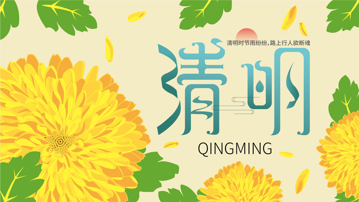 暖春清明菊花背景板