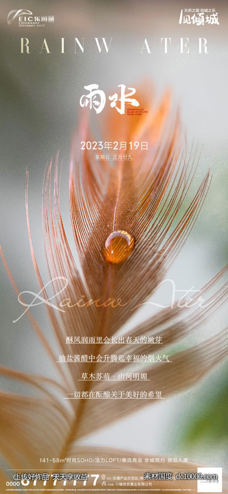 0215雨水节气刷屏海报-源文件-素材国度dc10000.com