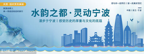 宁波印象城市旅游背景板 - 源文件