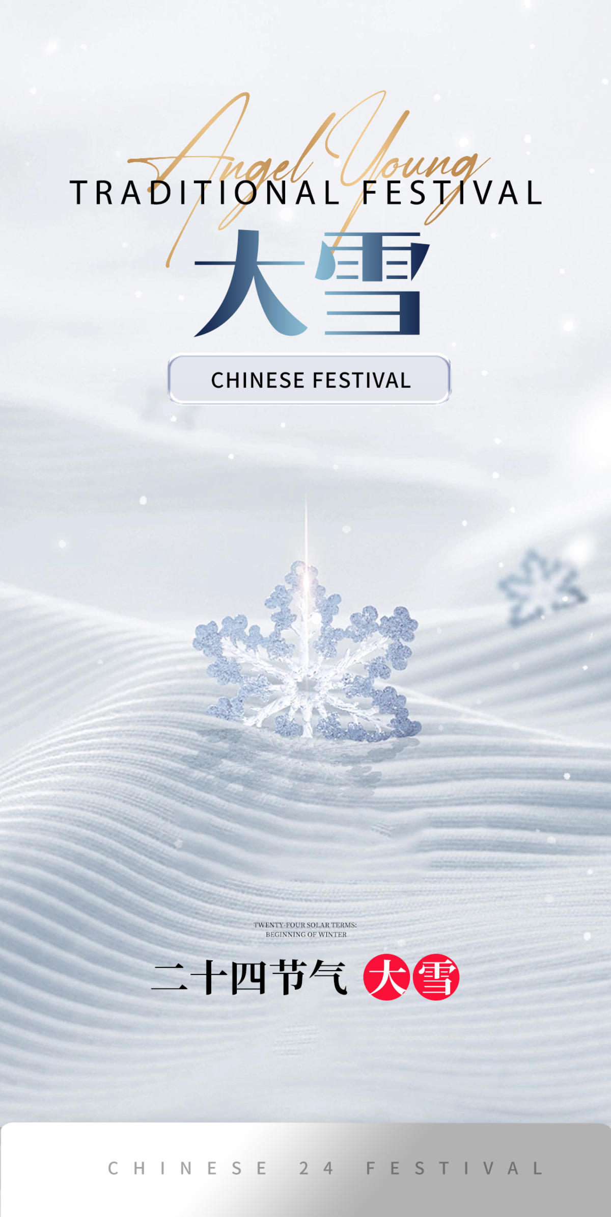 大雪小雪大寒小寒二十节气地产圈图海报