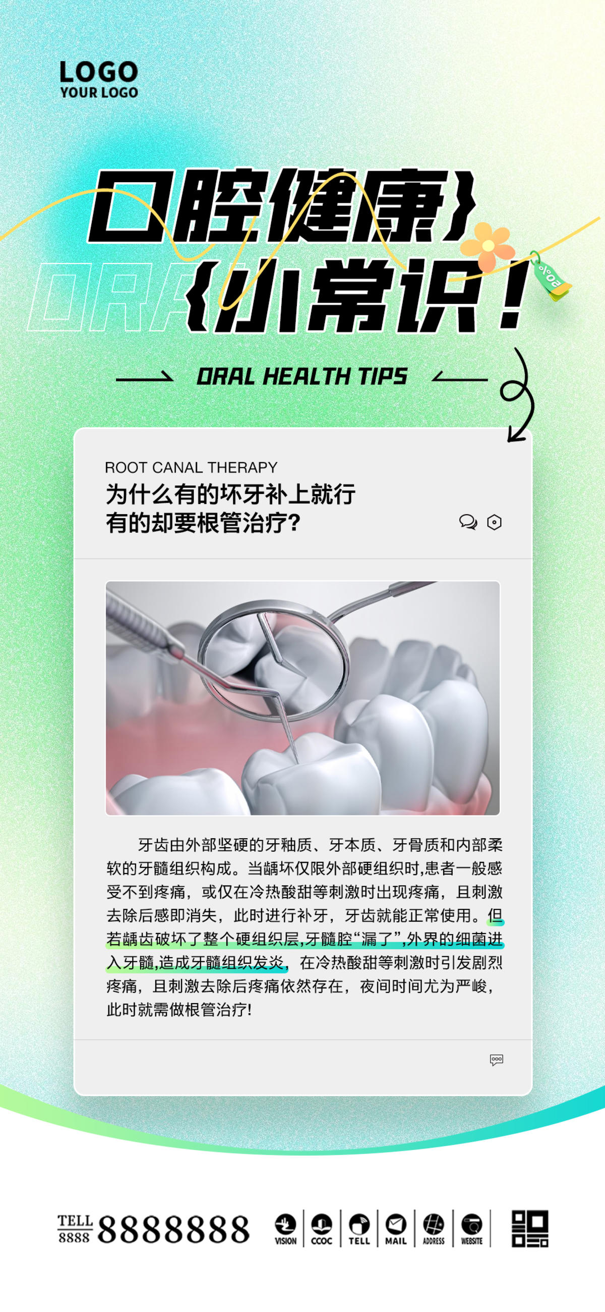 口腔门诊科普海报 
