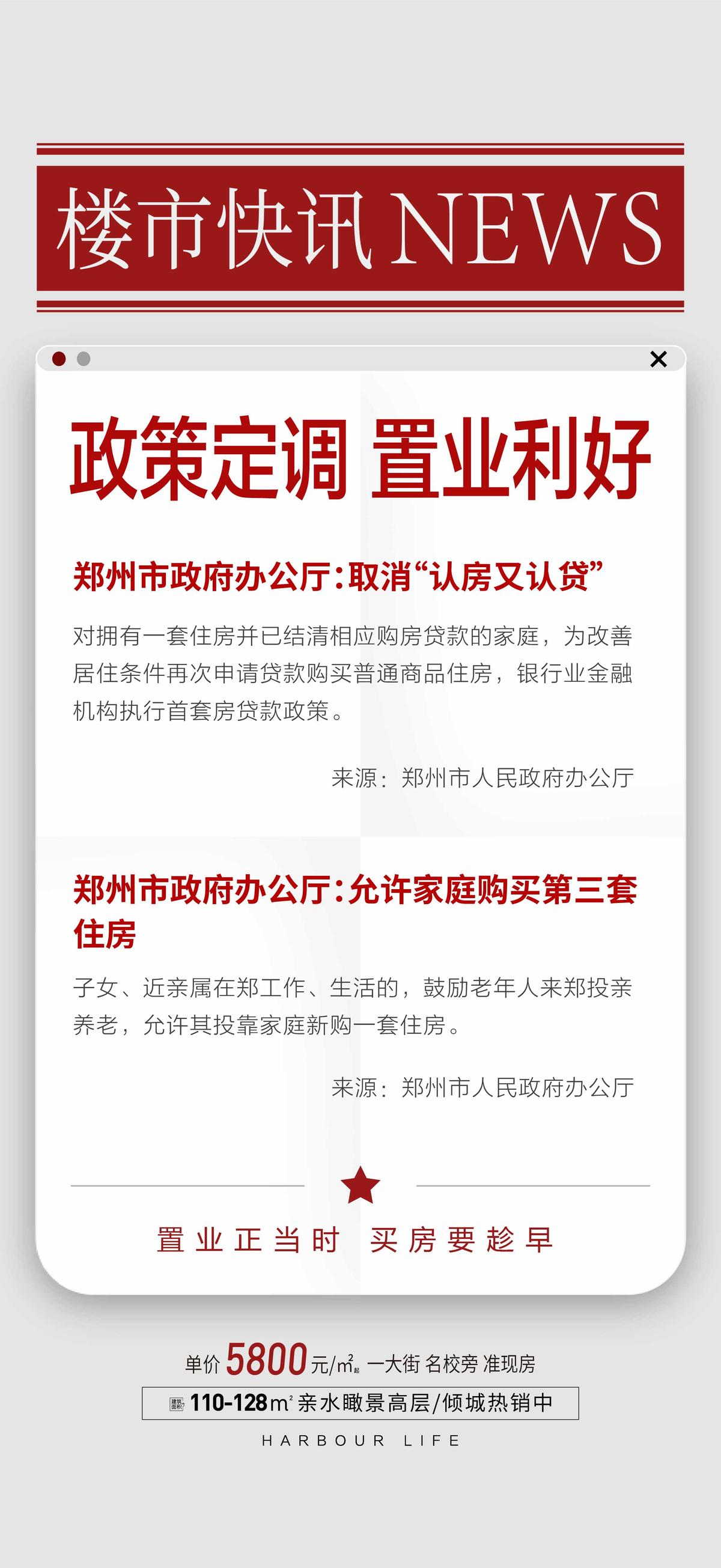 房地产政策利好宣传海报