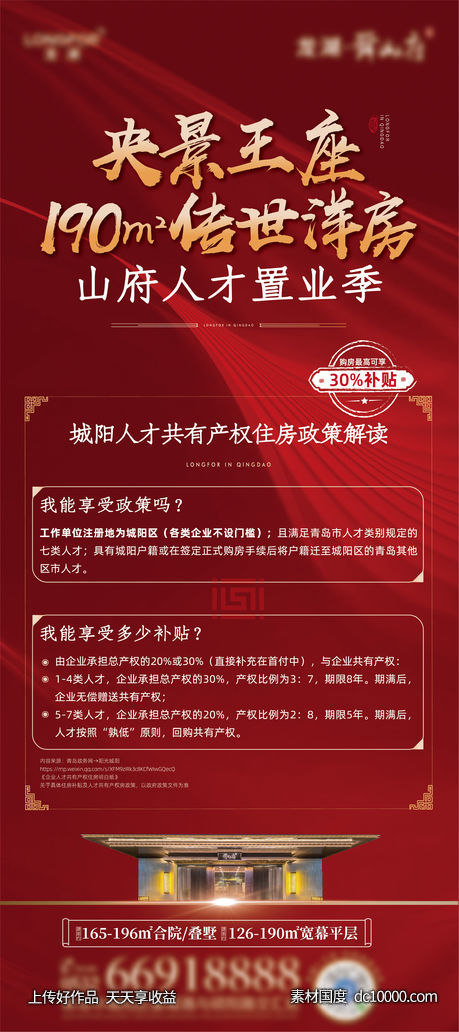 地产红色政策展板-源文件-素材国度dc10000.com
