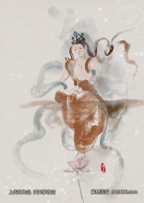 水墨菩萨-源文件-素材国度dc10000.com