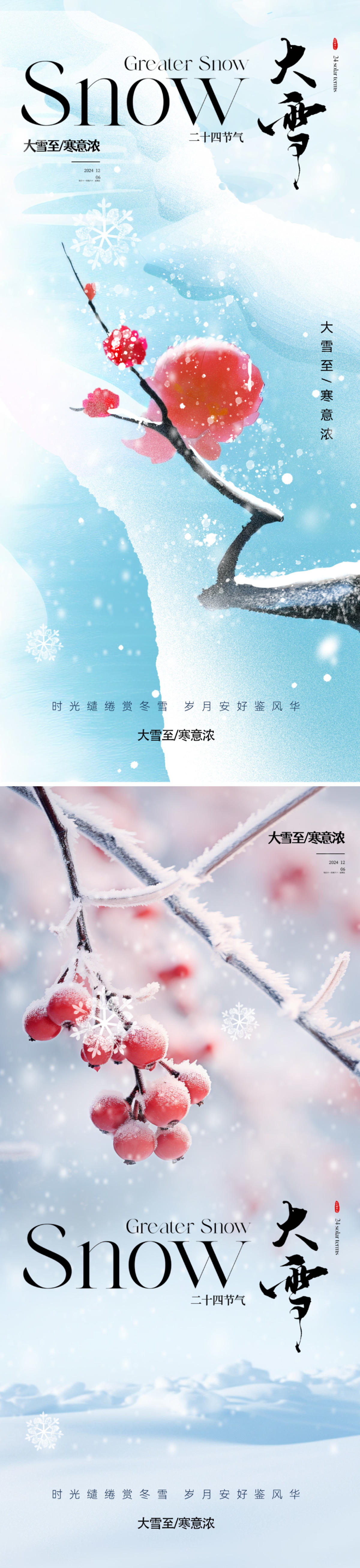 地产美业大雪节气海报