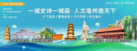 亳州印象城市旅游背景板-源文件-素材国度dc10000.com