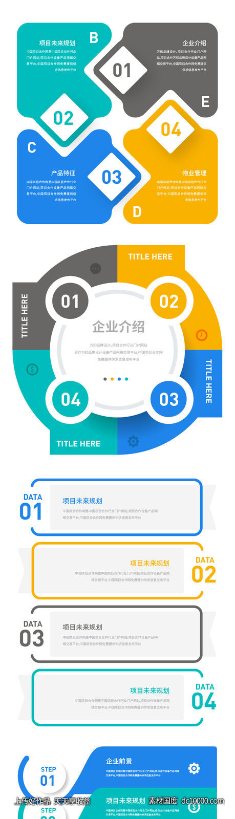 数据图表目录页时间轴单元part章节页扁平PPT - 源文件