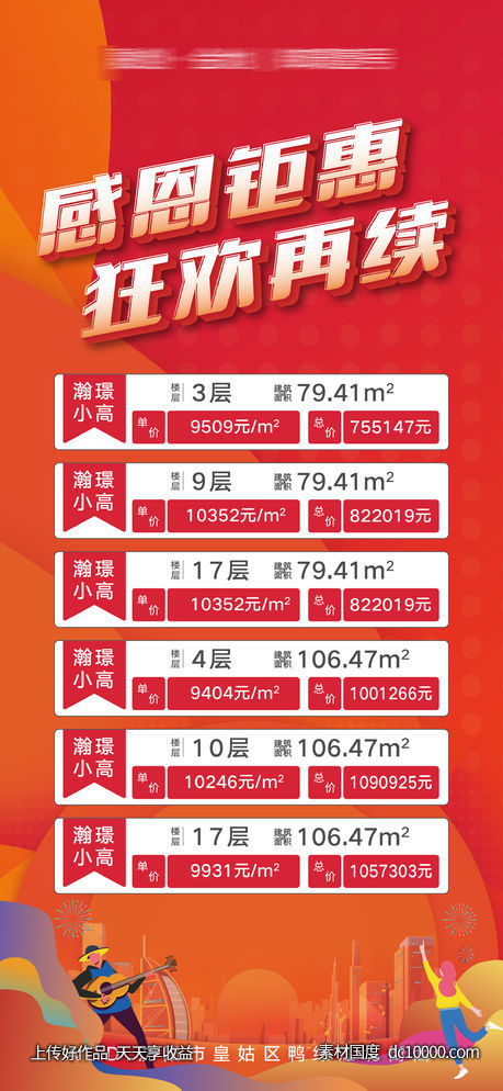 房地产房源信息感恩钜惠年终狂欢海报-源文件-素材国度dc10000.com