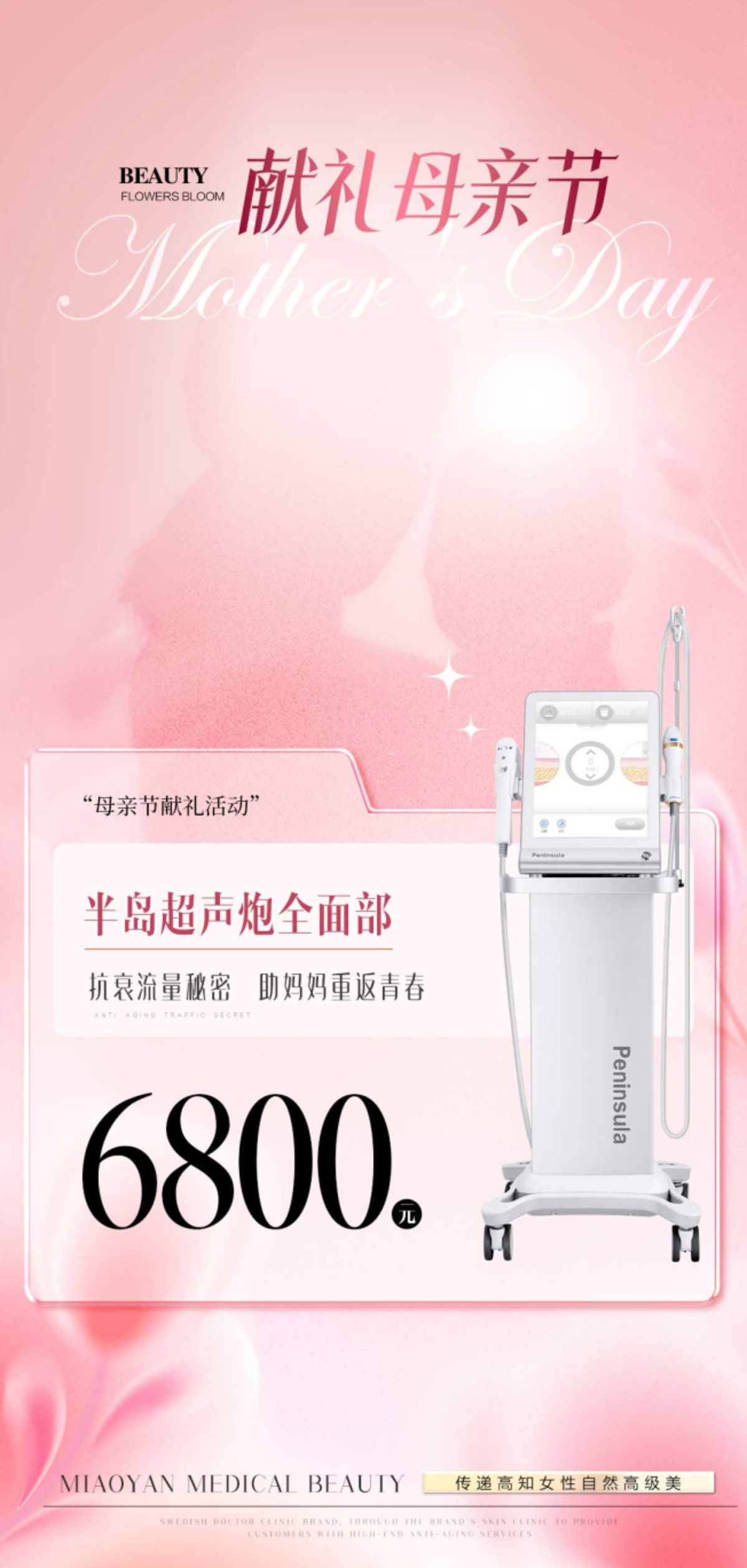 医美母亲节活动促销海报