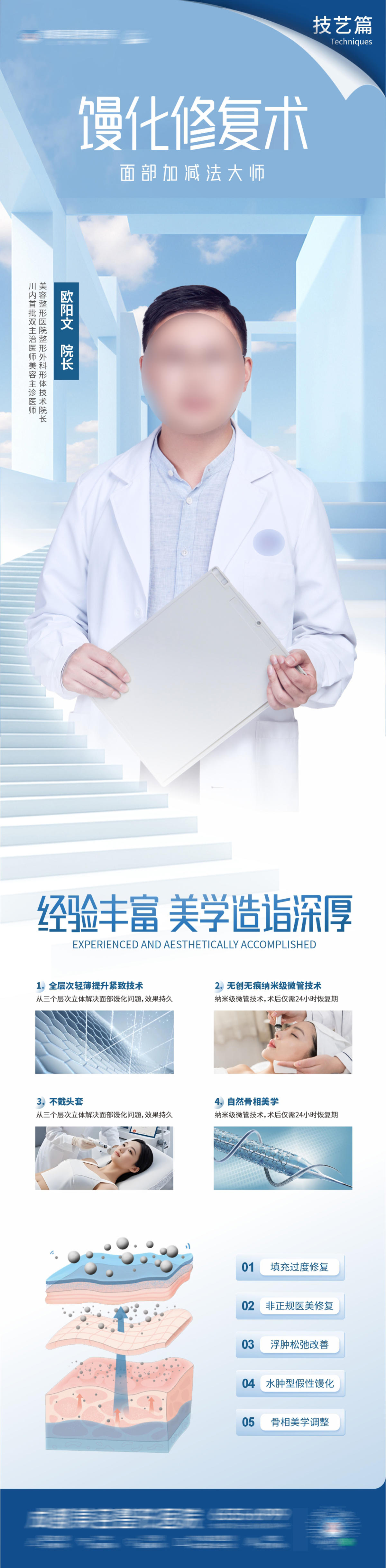 医美馒化修复术创意长图海报