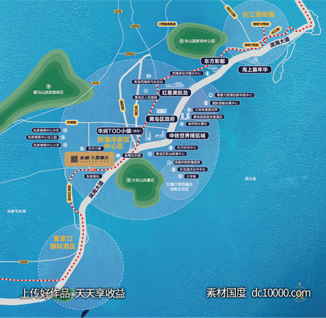 青岛黄岛西海岸配套地图-源文件-素材国度dc10000.com