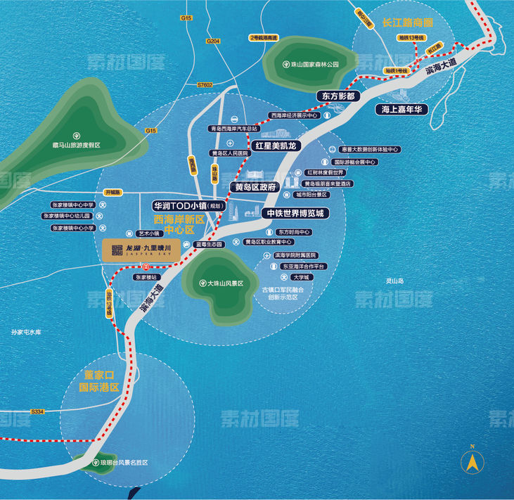 青岛黄岛西海岸配套地图