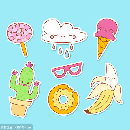 水果冰淇淋甜甜圈手举牌 - 源文件