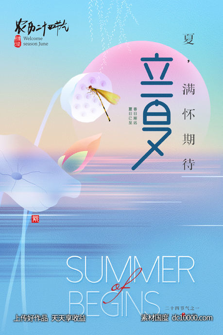 立夏节气海报 - 源文件