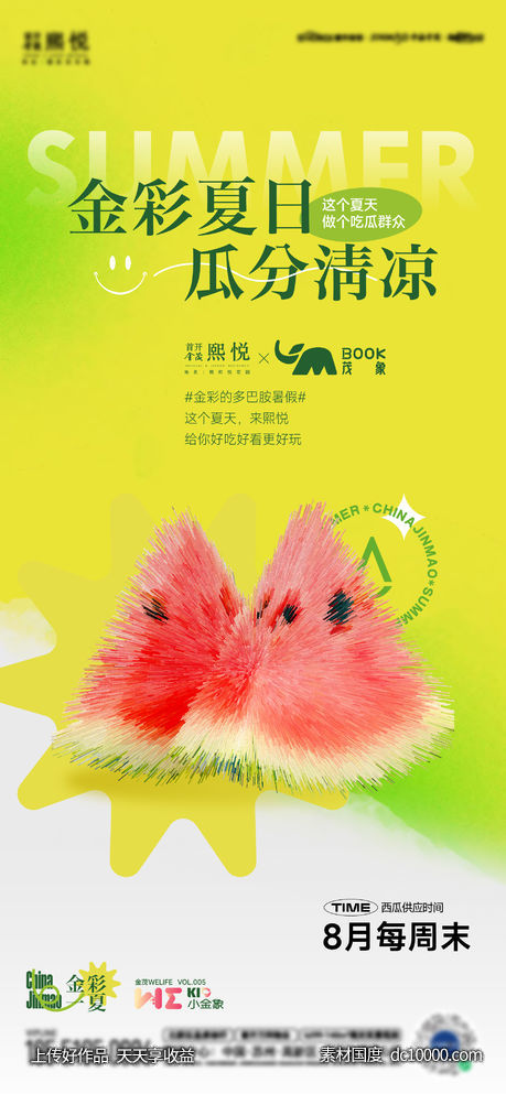 夏天水果西瓜活动海报-源文件-素材国度dc10000.com