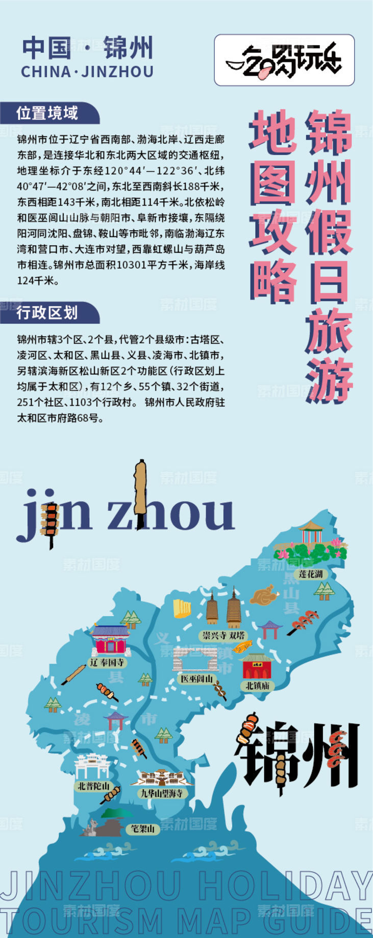 锦州假日旅游地图攻略海报