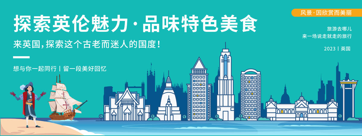 英国城市旅游背景板