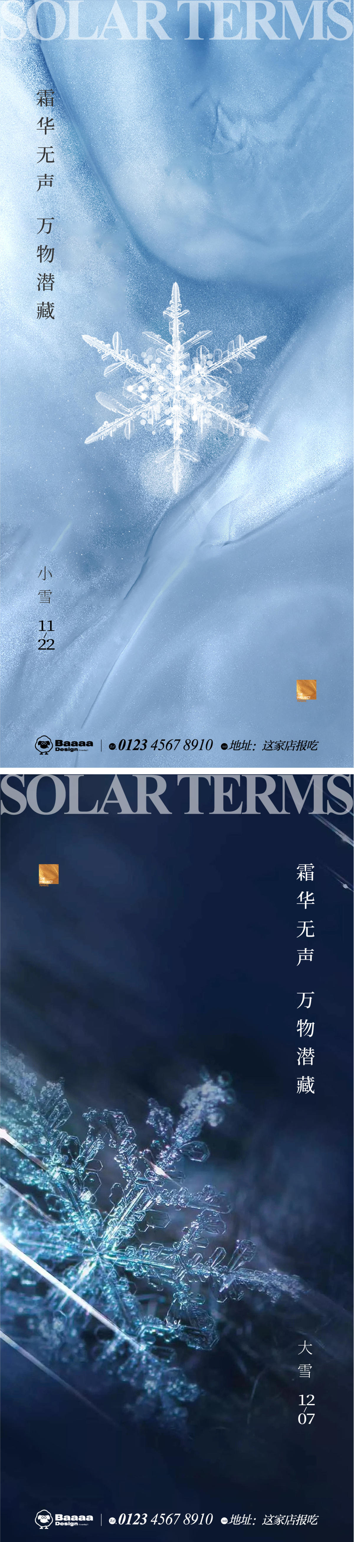 小雪大雪肌理节气单图