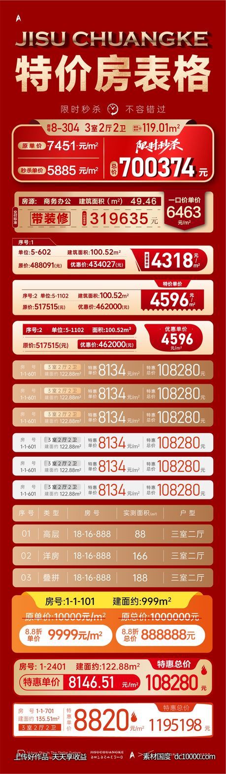 特价房表格-源文件-素材国度dc10000.com