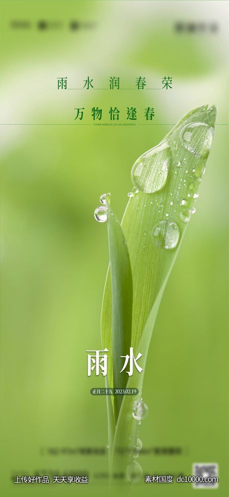 雨水春季节气海报-源文件-素材国度dc10000.com
