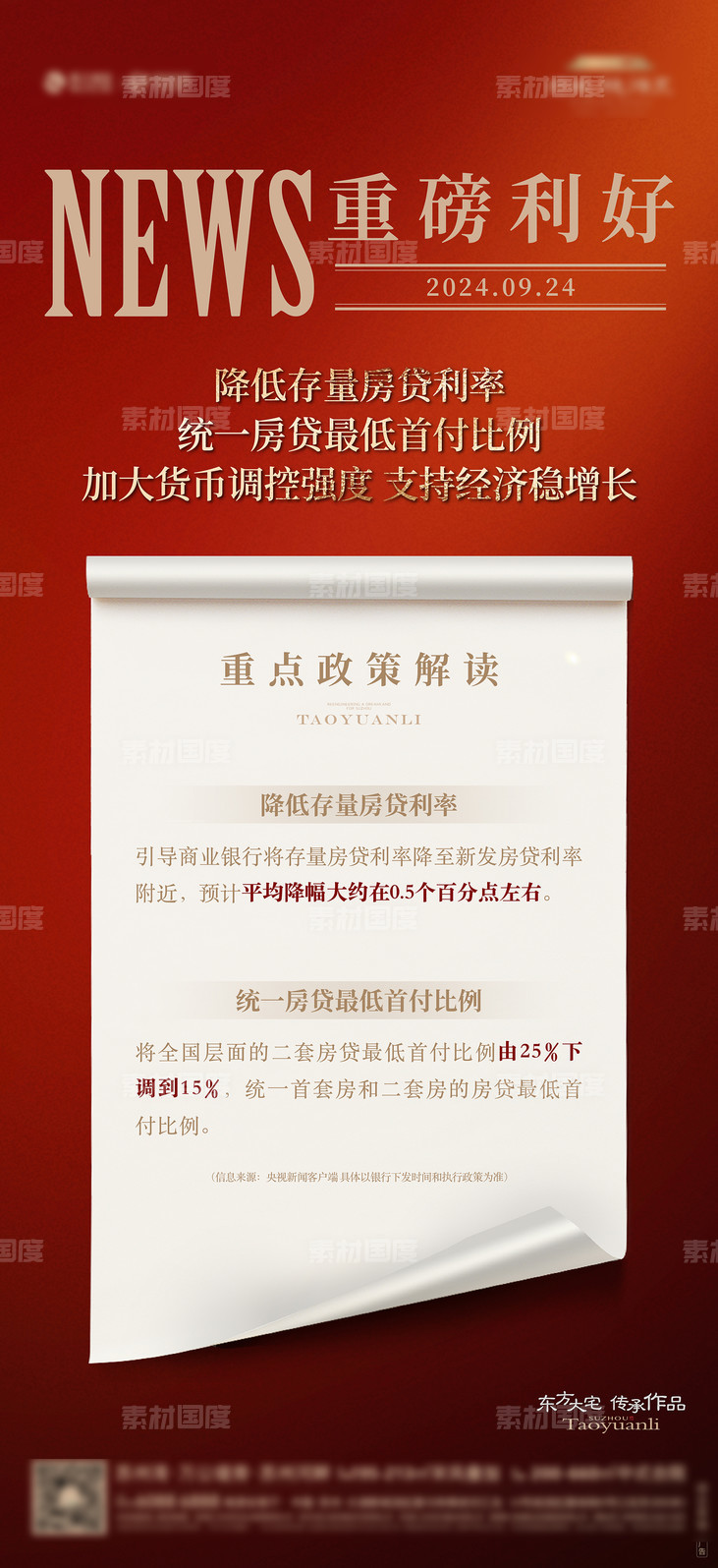 地产时政利好政策价值海报-源文件-素材国度dc10000.com