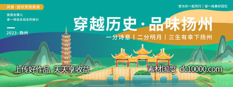 扬州旅游背景板-源文件-素材国度dc10000.com