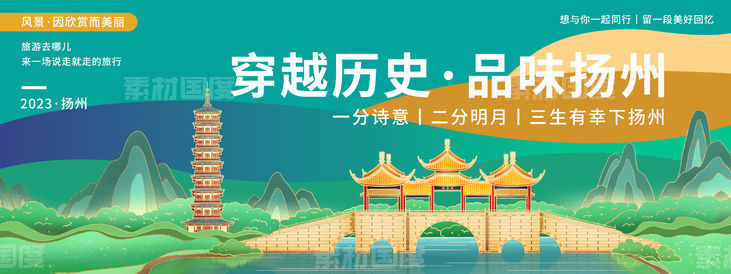 扬州旅游背景板