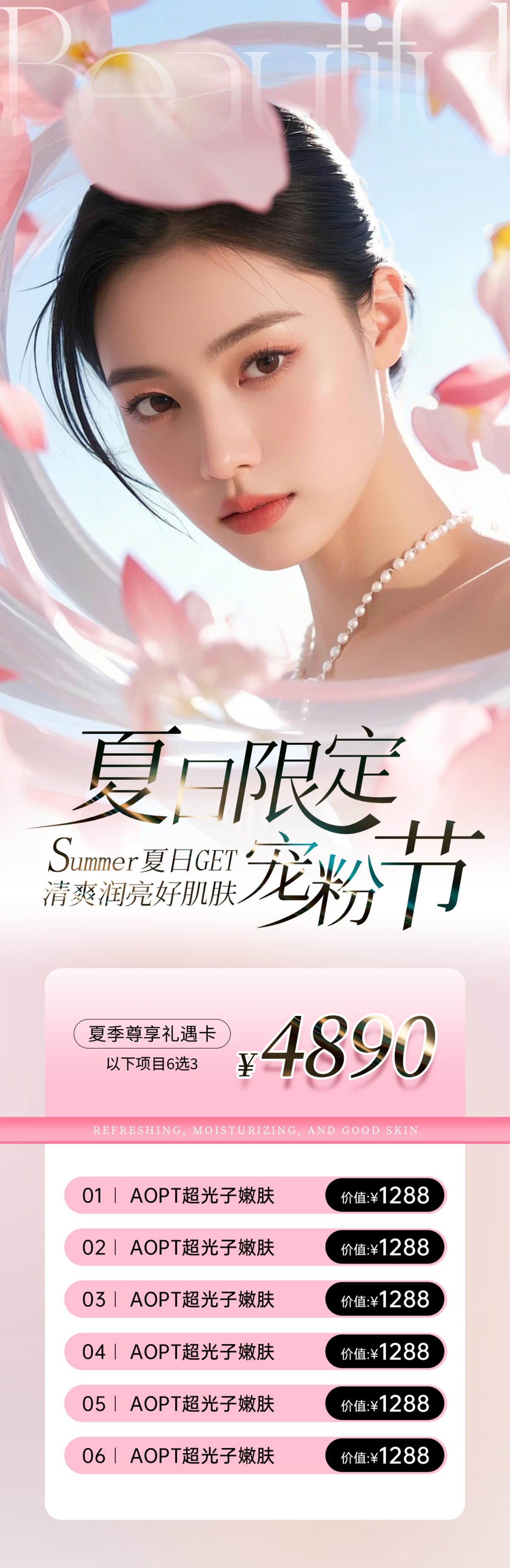 医美夏日活动卡项海报