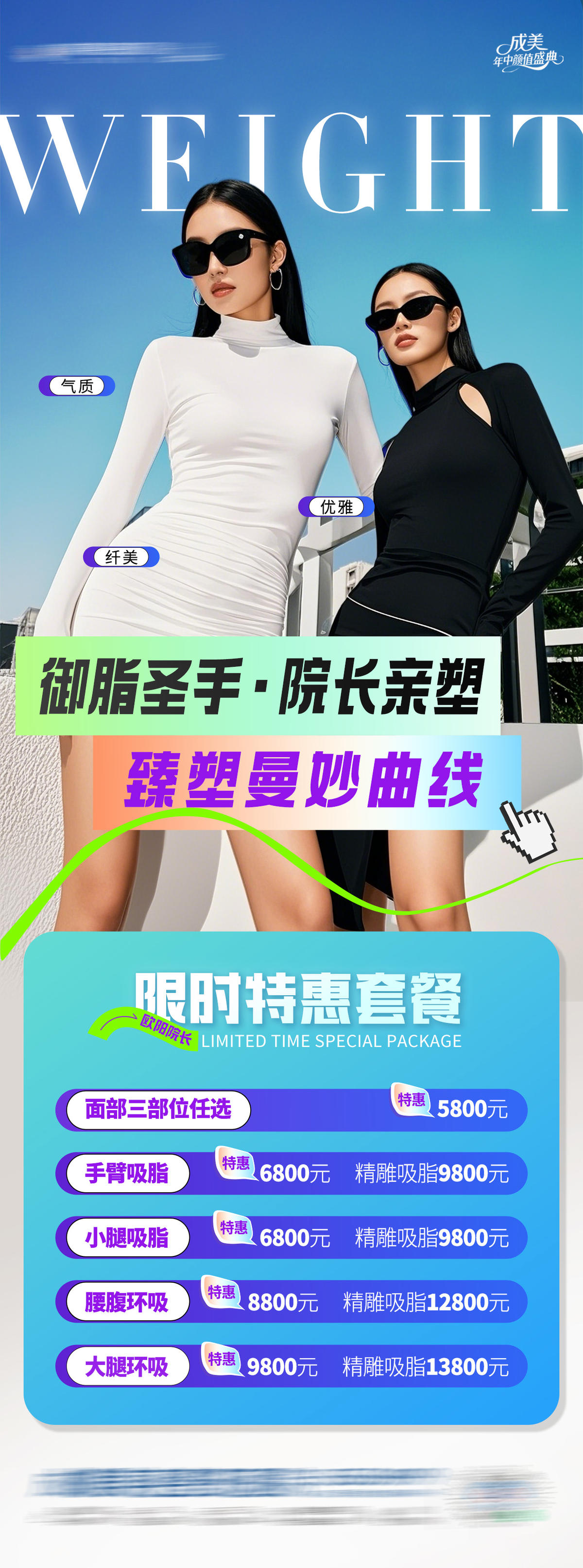 医美吸脂院长限时特惠套餐政策创意海报
