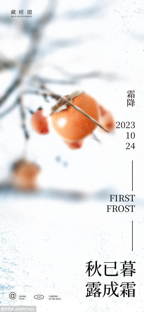 柿子霜降现代海报 - 源文件