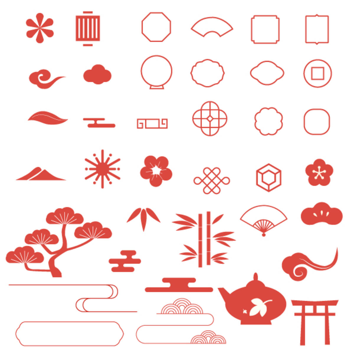中国风简约矢量图花纹图案
