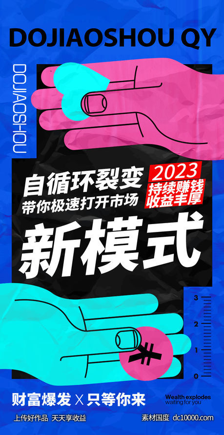 医美微商招商造势抖音直播创业副业扁平化圈图海报-源文件-素材国度dc10000.com