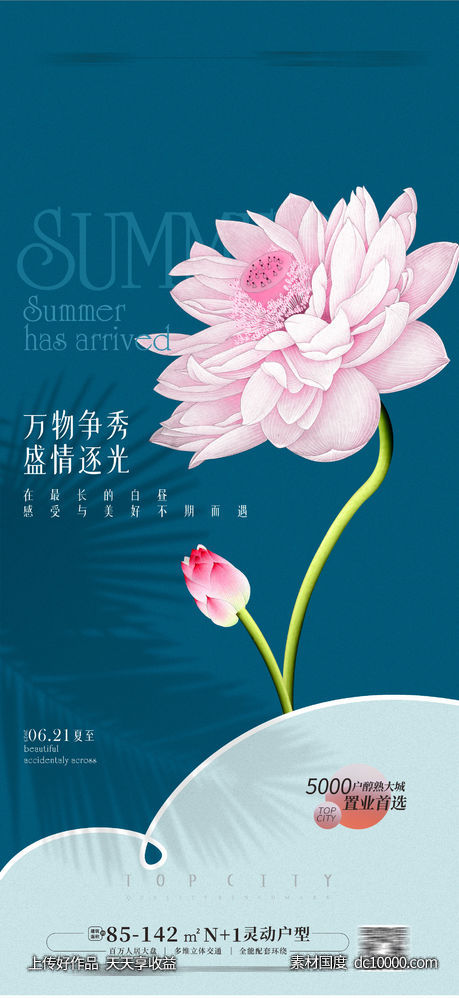 夏至海报夏天荷花-源文件-素材国度dc10000.com