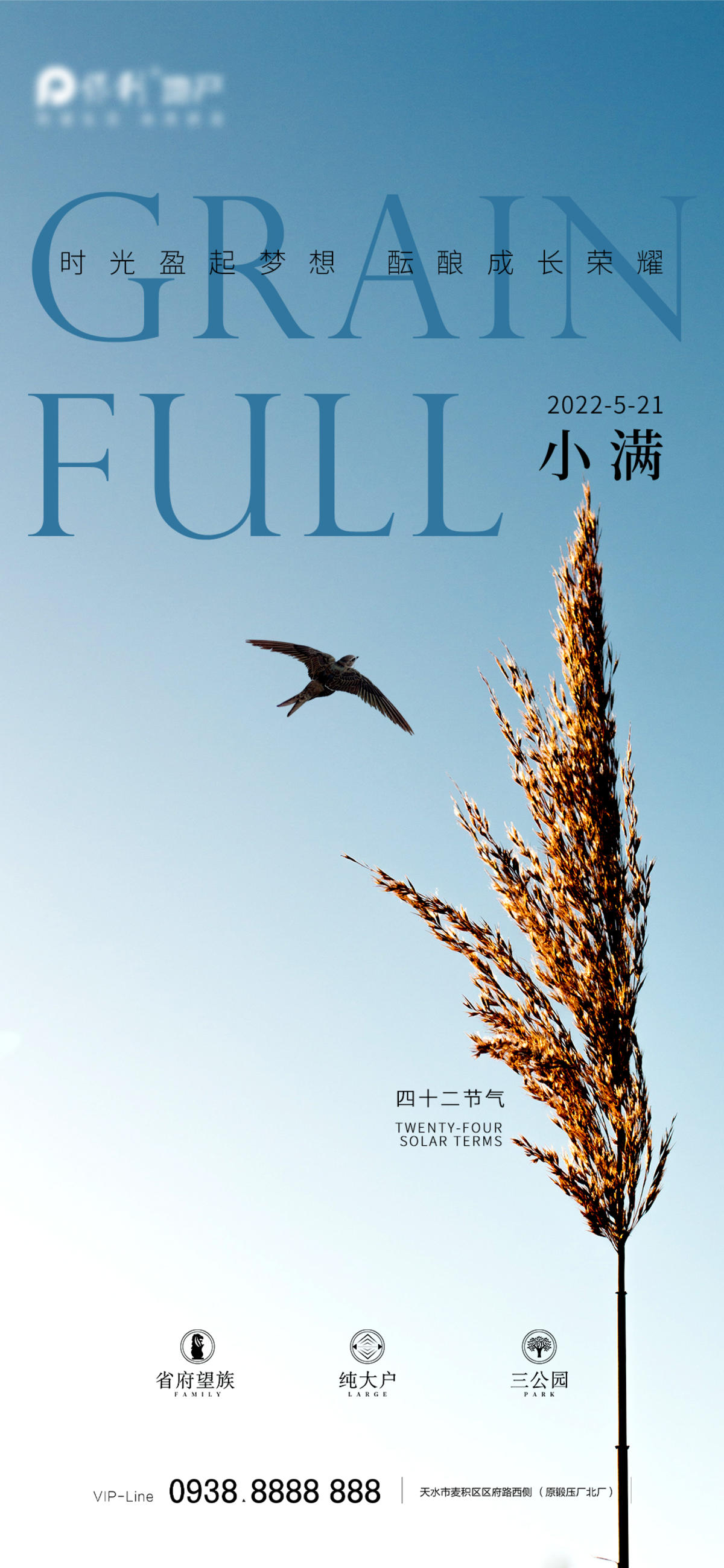 地产小满芒种植物系列海报